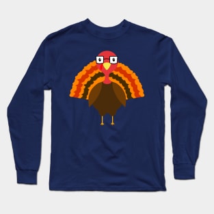 Quirky Nerdy Turkey Long Sleeve T-Shirt